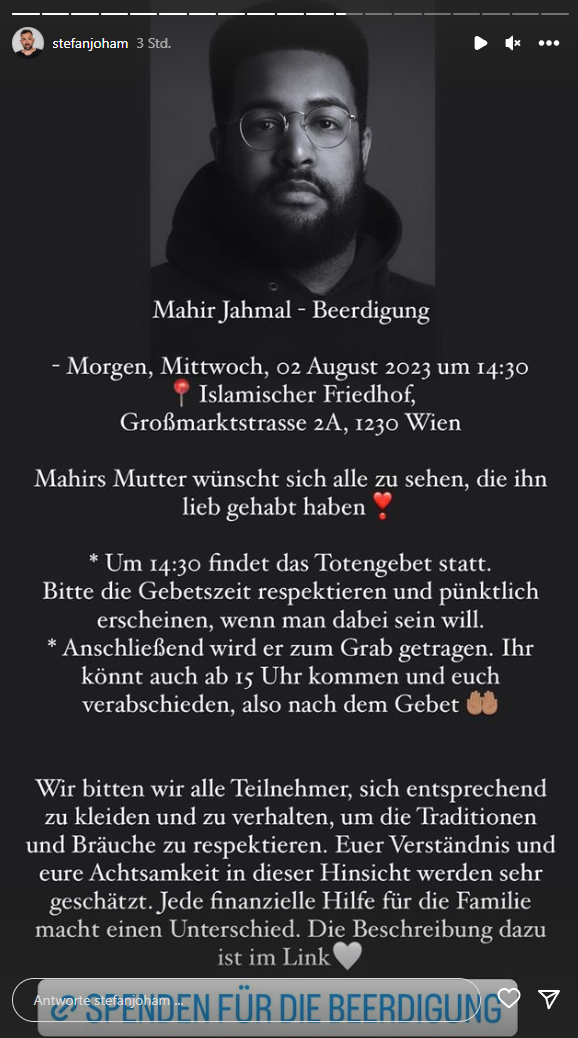 Beerdigung von Mahir Jahmal