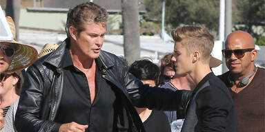 Justin Bieber: Musikvideodreh mit David Hasselhoff