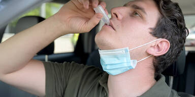 Drive-In-Teststation Coronavirus Wien Tests