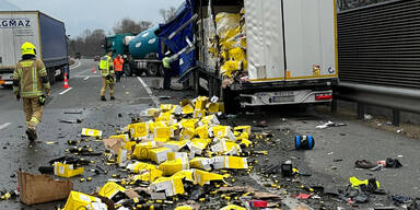 Prosecco-Flaschen ''blockierten'' Inntalautobahn