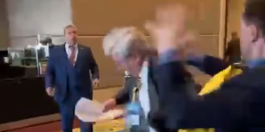 Ukraine gegen Russland: Brutale Schl&auml;gerei zwischen Delegierten bei Gipfel