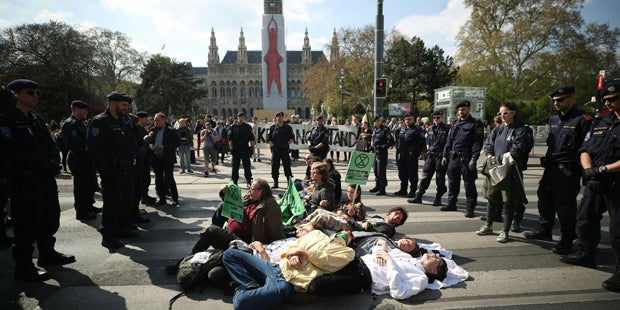 Klima-Aktivisten Wiener Ringstraße