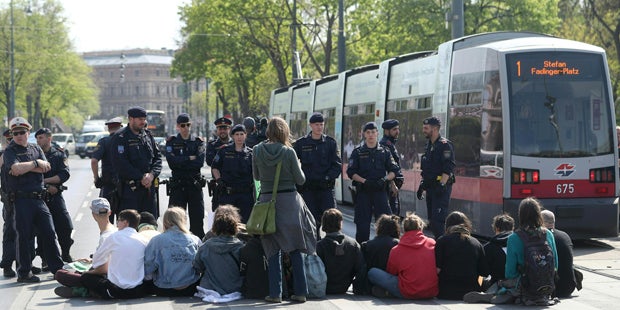 Klima-Aktivisten Wiener Ringstraße