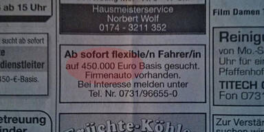 Panne bei Job-Inserat wird Internet-Hit