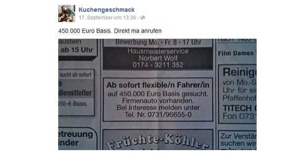 Panne bei Job-Inserat wird Internet-Hit