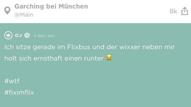 Mann (26) onaniert im Flixbus - und der Chauffeur tut nichts!