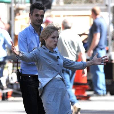 Angelina Jolie am Set von Salt