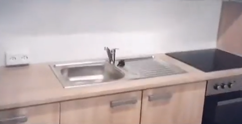 Die Küche im Kühlraum.