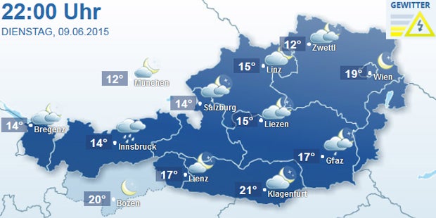 Unwetter-Alarm in Süd- und Ostösterreich
