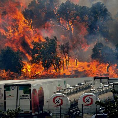Verzweifelter Kampf gegen die Flammen