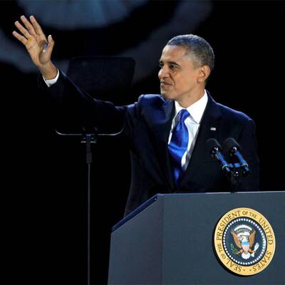 Obama feiert seinen Sieg in Chicago 