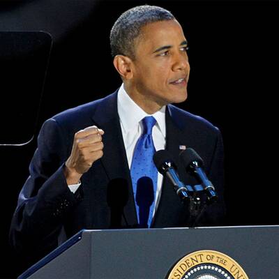 Obama feiert seinen Sieg in Chicago 