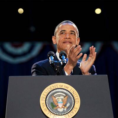 Obama feiert seinen Sieg in Chicago 