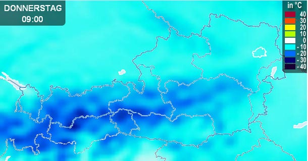 Neuschnee und Eises-Kälte in Wien