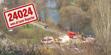 Auto in Donaukanal geschleudert