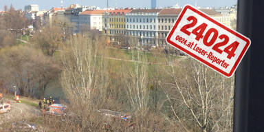 Auto in Donaukanal geschleudert