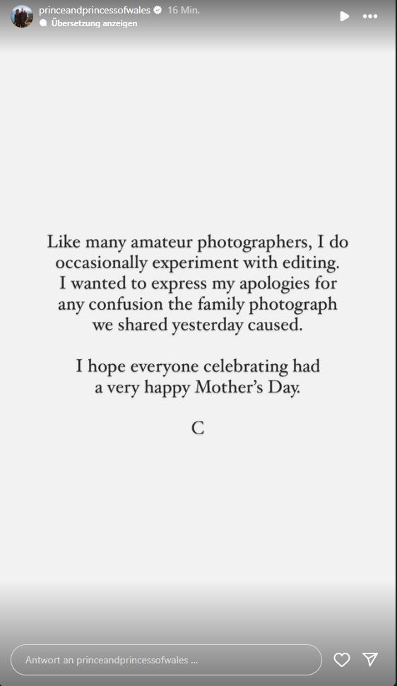 Prinzessin Kates Statement