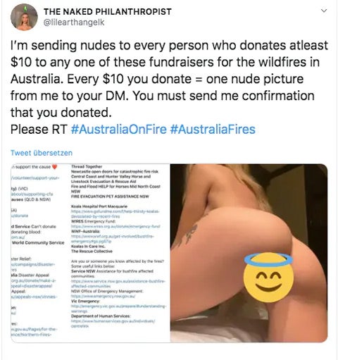 Buschbrände: Erotische Fotos gegen Spende
