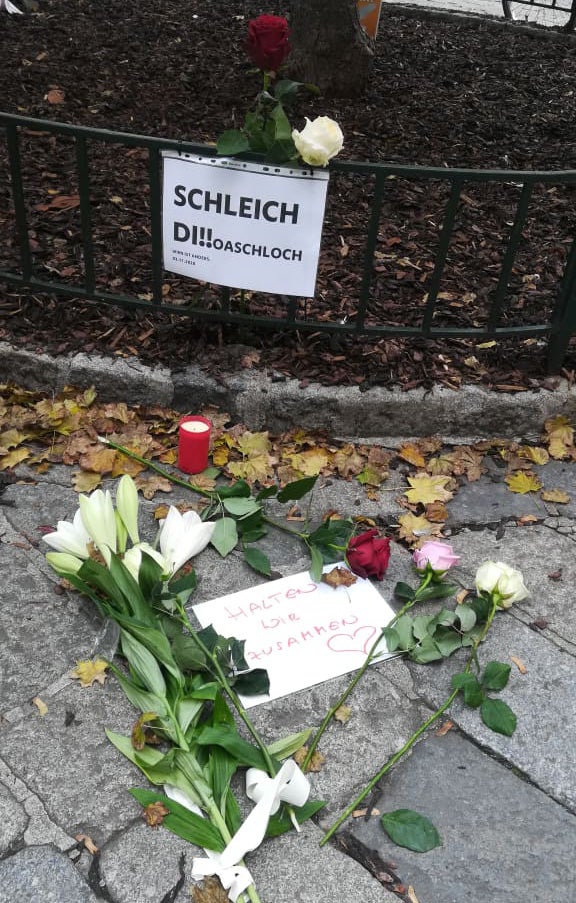 Wien Terror Trauer Blumen Kranz