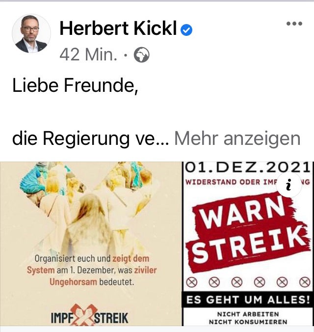 Kickl ruft zum Warnstreik auf: 