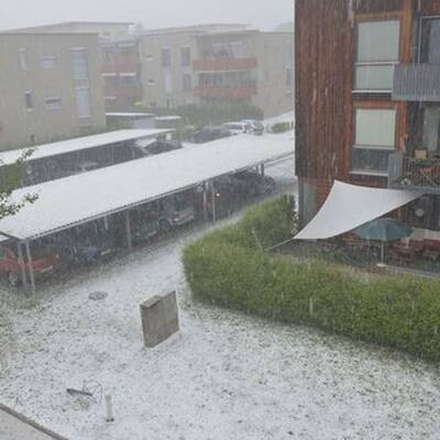 Hagelgewitter fegt über Klagenfurt