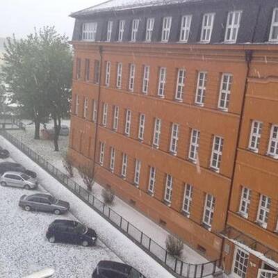 Hagelgewitter fegt über Klagenfurt