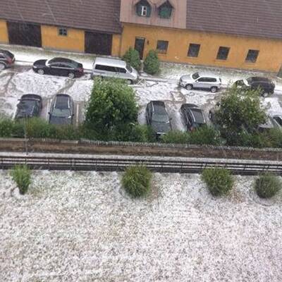 Hagelgewitter fegt über Klagenfurt
