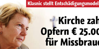Kirche zahlt bis zu 25.000 Euro an Opfer