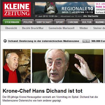 Dichands Tod in den Medien
