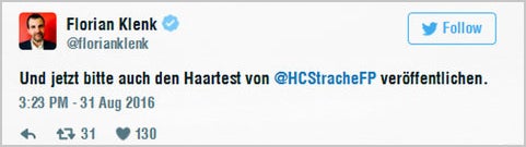 Drogen-Witz: Strache unterzieht sich Haartest