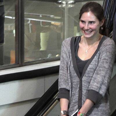 Familie Knox am Leonardo da Vinci-Flughafen in Rom