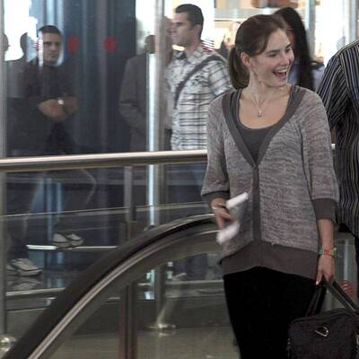 Familie Knox am Leonardo da Vinci-Flughafen in Rom