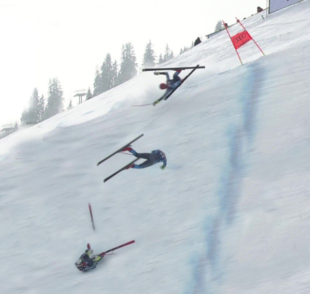 Brutaler Sturz: Streif warf Schweden ab