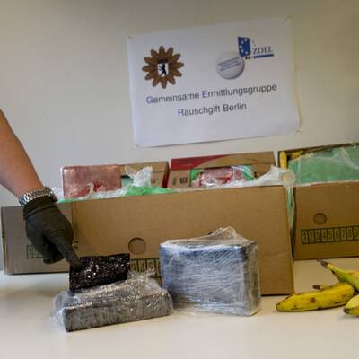 140 Kilo Kokain wurden in Bananenkisten entdeckt