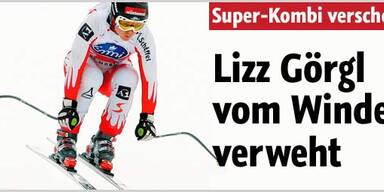 Damen-Kombi vom Wind verblasen