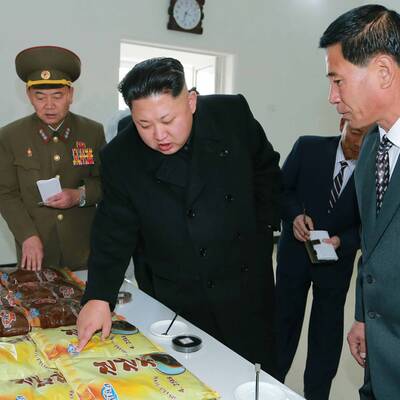 Irrer Kim bei einer Fabrikbesichtigung 