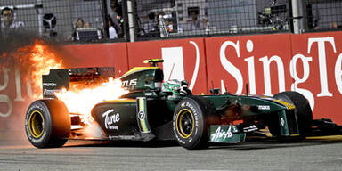Kovalainen geht in Flammen auf