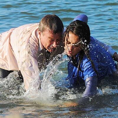 Mila Kunis & Robin Williams: Klitschnasser Spaß am Set