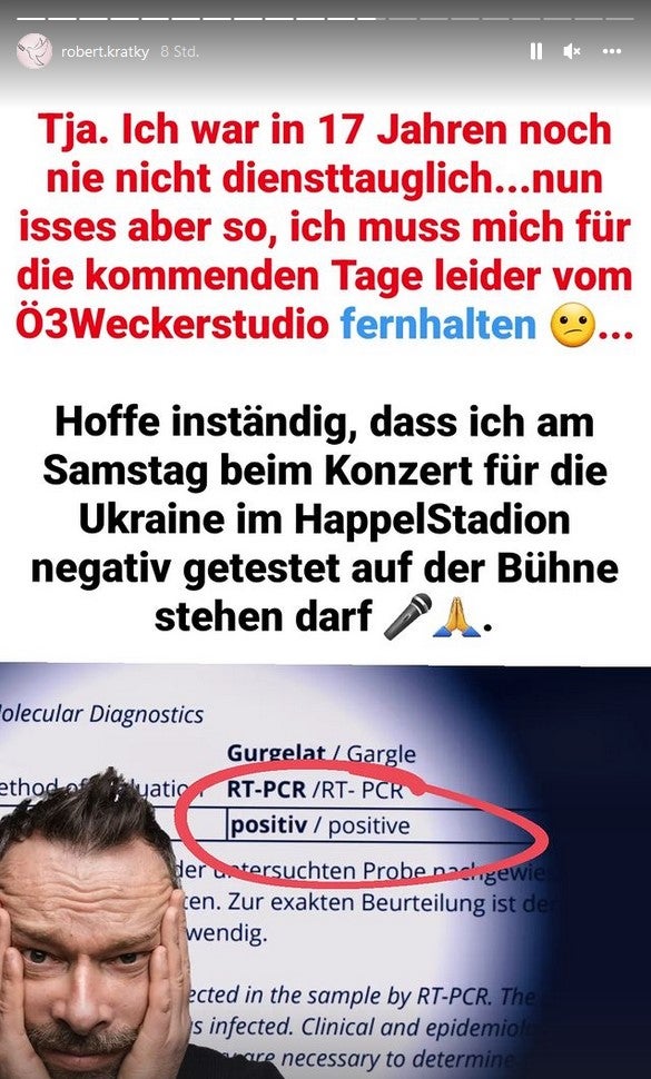 Robert Kratky hat Corona