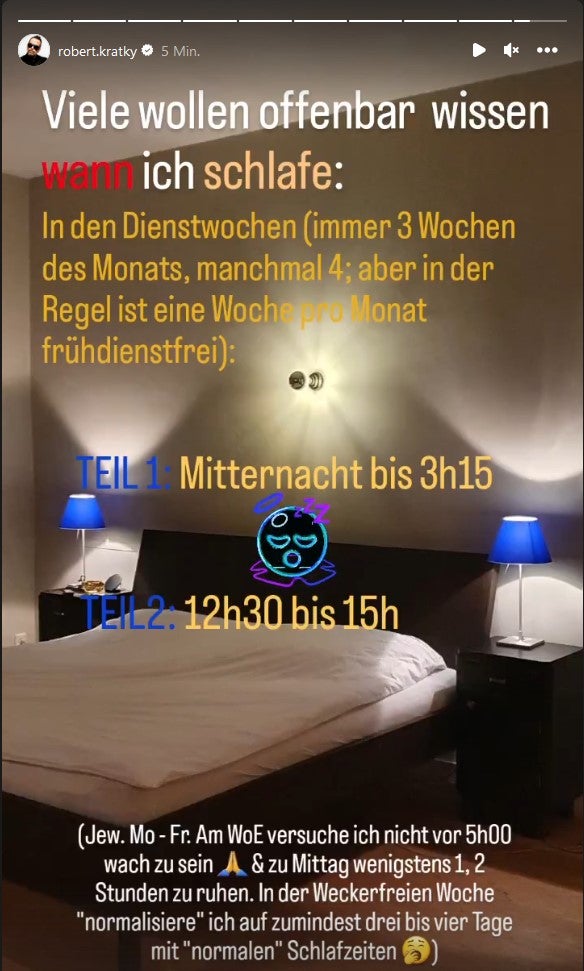 Kratky verrät seine Schlaf-Routine