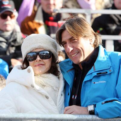 Stars bei der Abfahrt auf der Streif