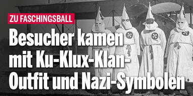 Faschingsball: Besucher kamen mit Ku-Klux-Klan-Outfit und Nazi-Symbolen