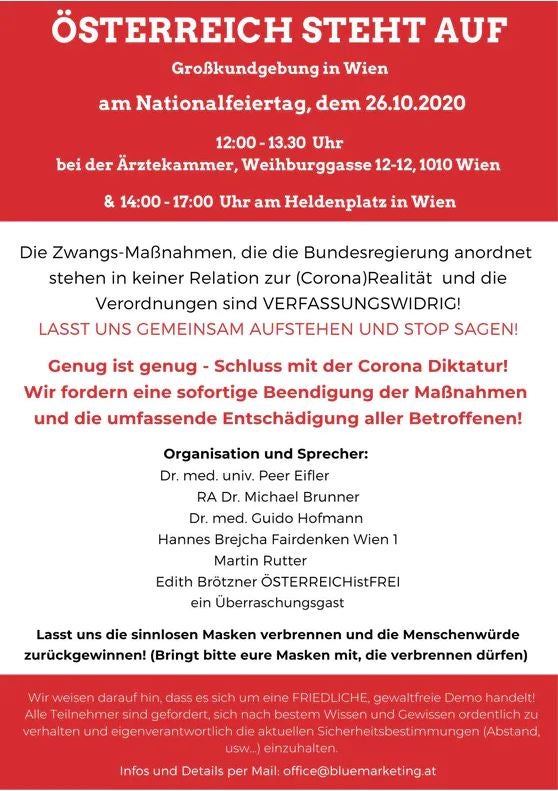 Corona-Gegner wollen in Wien ''Masken verbrennen''