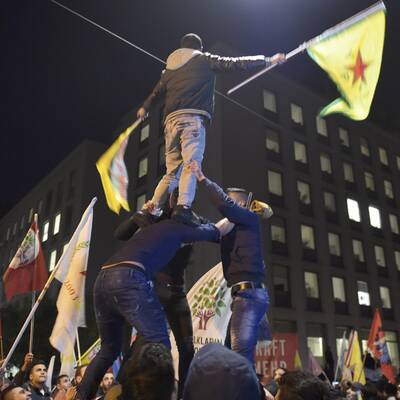 Spontandemo von Kurden in Wien 