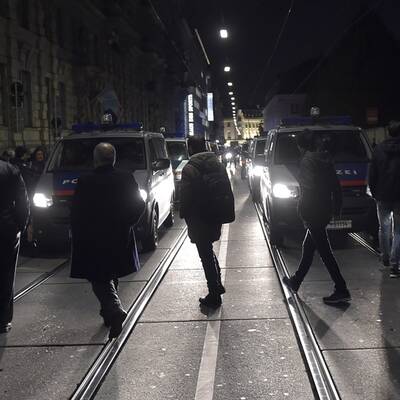 Spontandemo von Kurden in Wien 