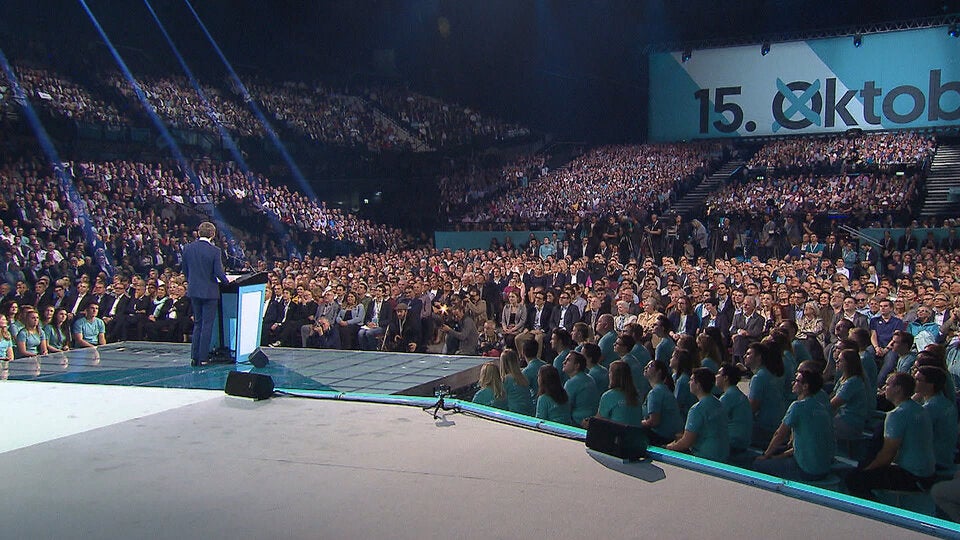 Sebastian Kurz, 2017 beim Wahlkampfauftakt in der Wiener Stadthalle.
