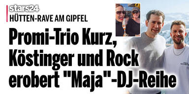 Hütten-Rave am Gipfel: Promi-Party-Trio Kurz, Köstinger und Rock tanzt bei „Maja“-Event