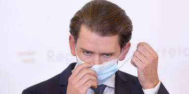 Bundeskanzler Sebastian Kurz mit Maske