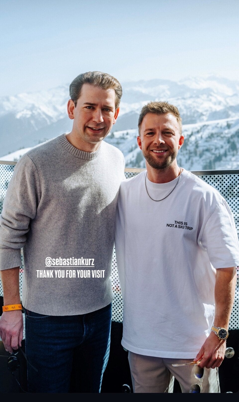 Sebastian Kurz und Veranstalter Jean Philippe. 
