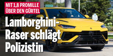 Lamborghini-Lenker rast über Gürtel und schlägt Polizistin